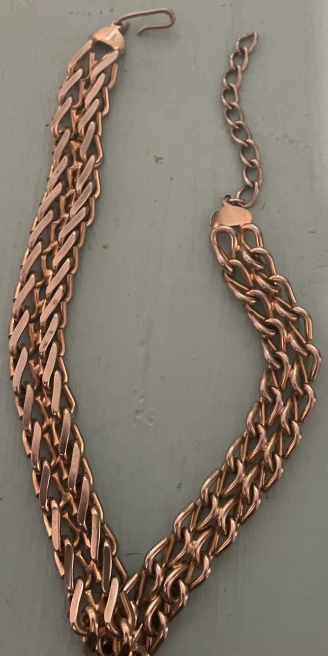15 Inch Choker Chain Half Inch Thick, Unknown Metal, Gold Silver Tone